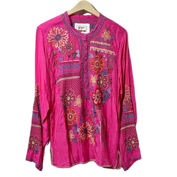 Johnny Was Embroidered Katie Blouse Size Large